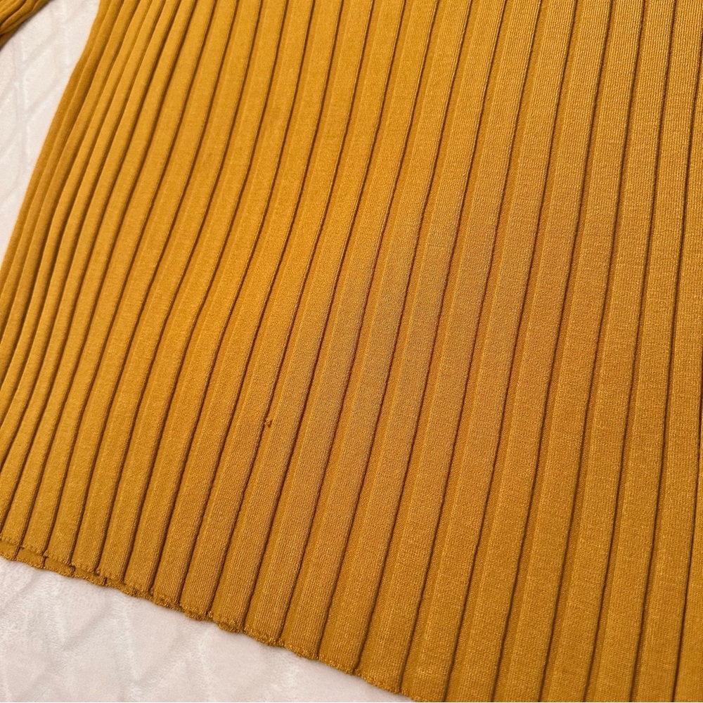 INC Mustard Yellow Ribbed Sweater with Zipper Accents - Picture 8 of 8